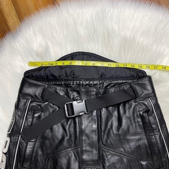 Polaris Pure Black Leather Insulated Snowmobile Pants - Picture 3 of 11